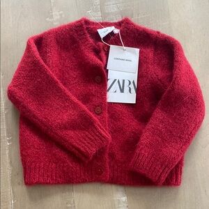 12-18m Zara Red Wool Cardigan